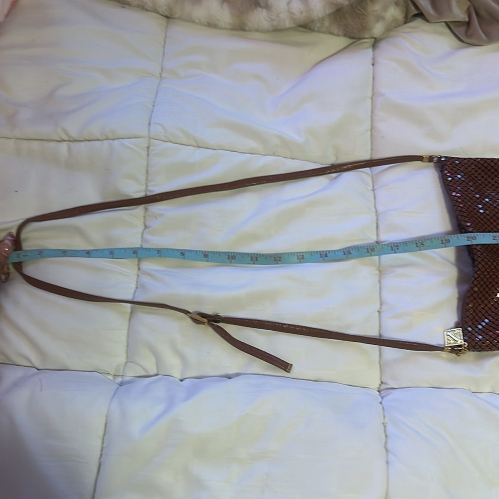 Red whiting and Davis metal mesh crossbody bag - Picture 8 of 8